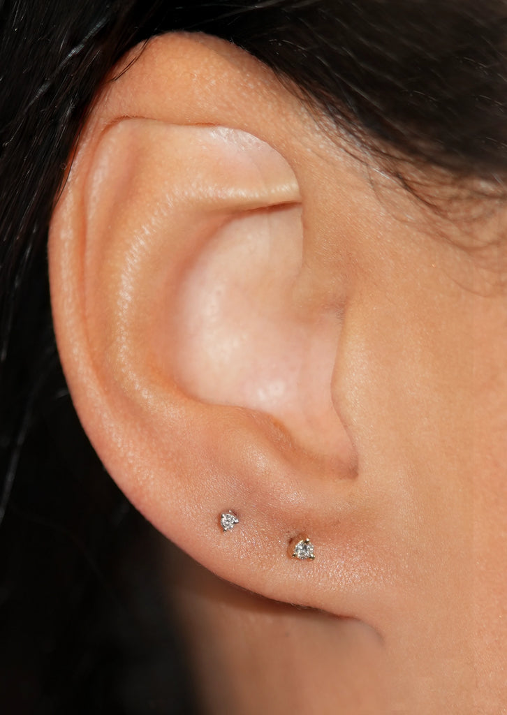 2mm Diamond Threaded Flat Back Earring