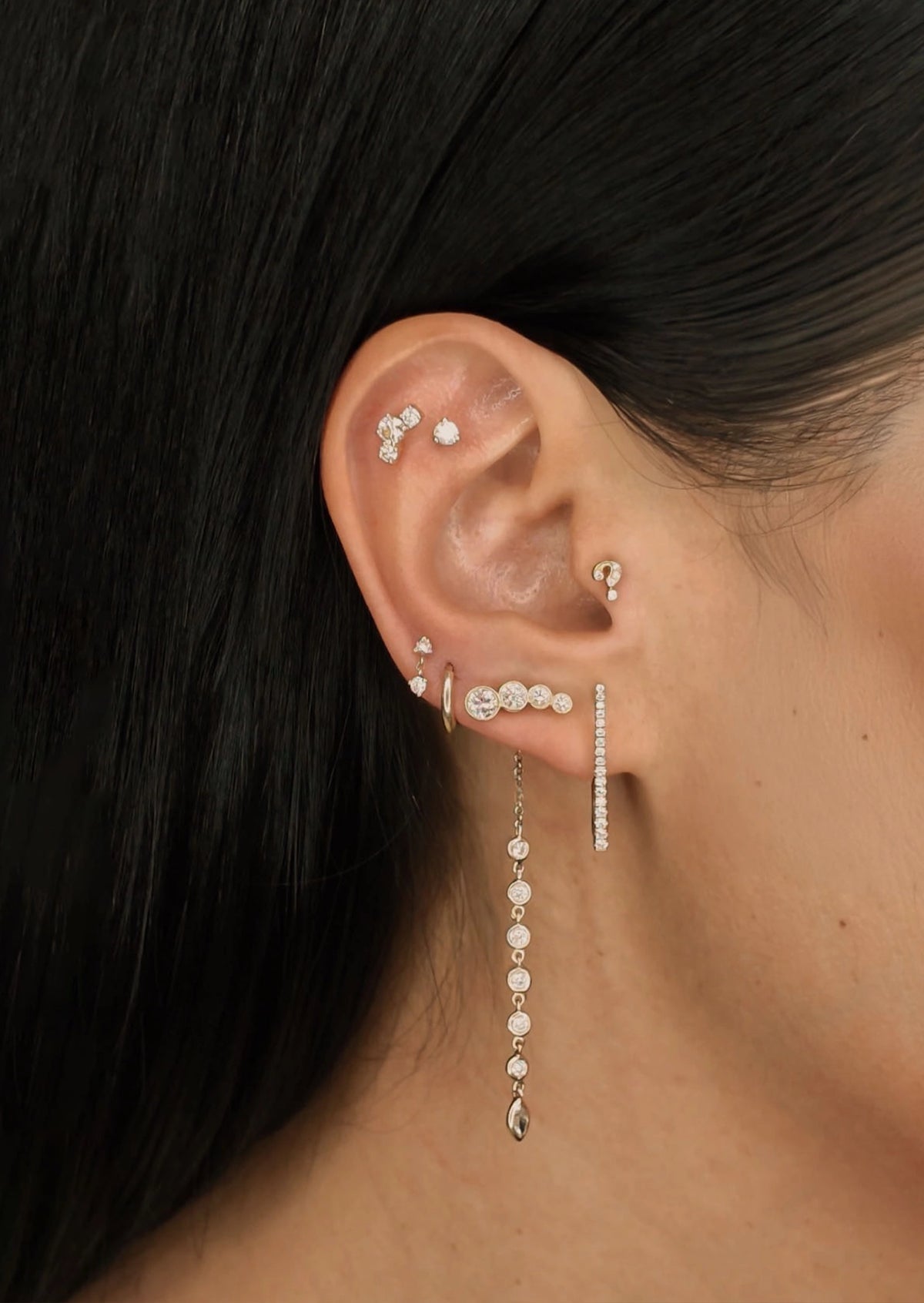 Curio Threaded Flat Back Earring | Single