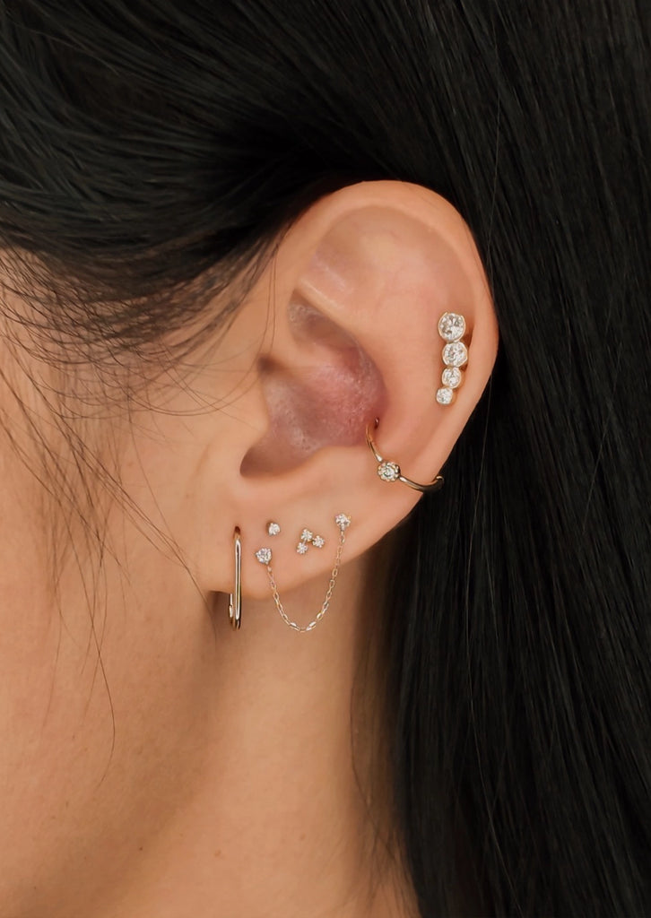 Double Diamond Chain Earring