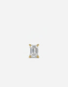 Mini Baguette Diamond Threaded Flat Back Earring