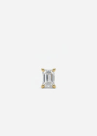 Mini Baguette Diamond Threaded Flat Back Earring