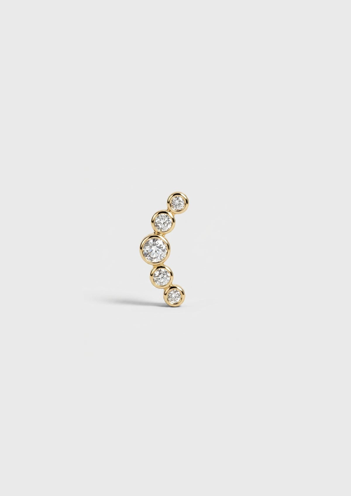 Open Curve 5 Diamond Threaded Flat Back Earring