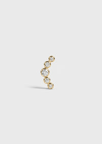Open Curve 5 Diamond Threaded Flat Back Earring