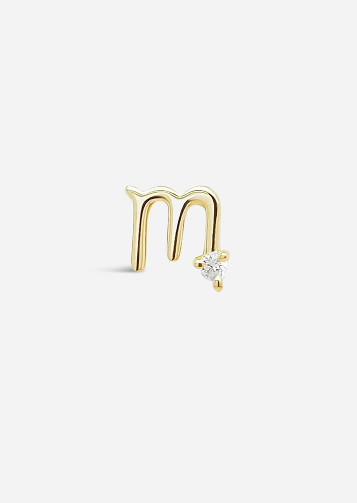 Scorpio Threaded Flat Back Earring