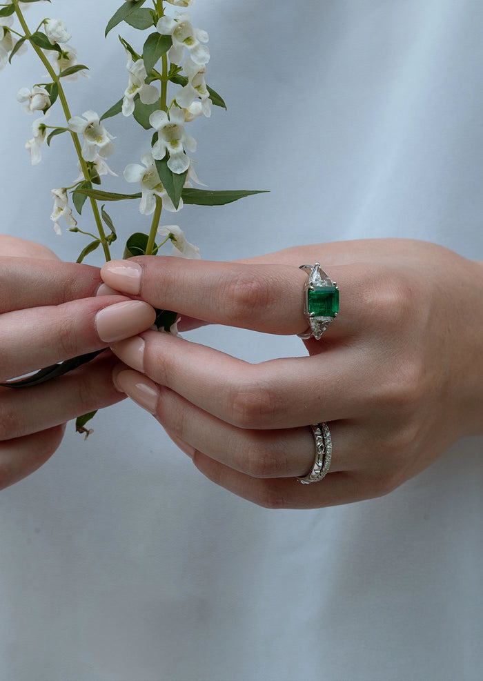 Emerald Trilogy Ring