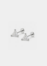 Triangle Threaded Flat Back Earring