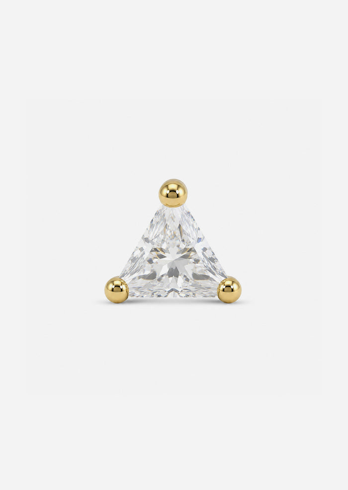 Triangle Threaded Flat Back Earring