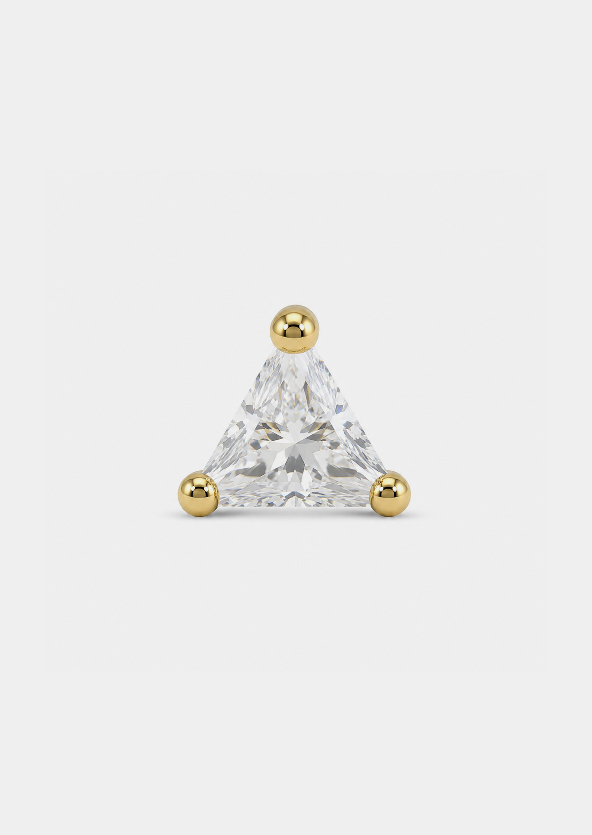 Triangle Threaded Flat Back Earring