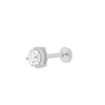 4mm Round Diamond Threaded Flat Back Earring | 0.35GMS 0.25CT | Single - Porter Lyons