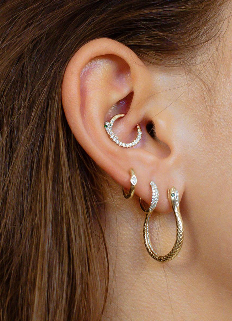 Diamond Snake Daith Lock Hoop