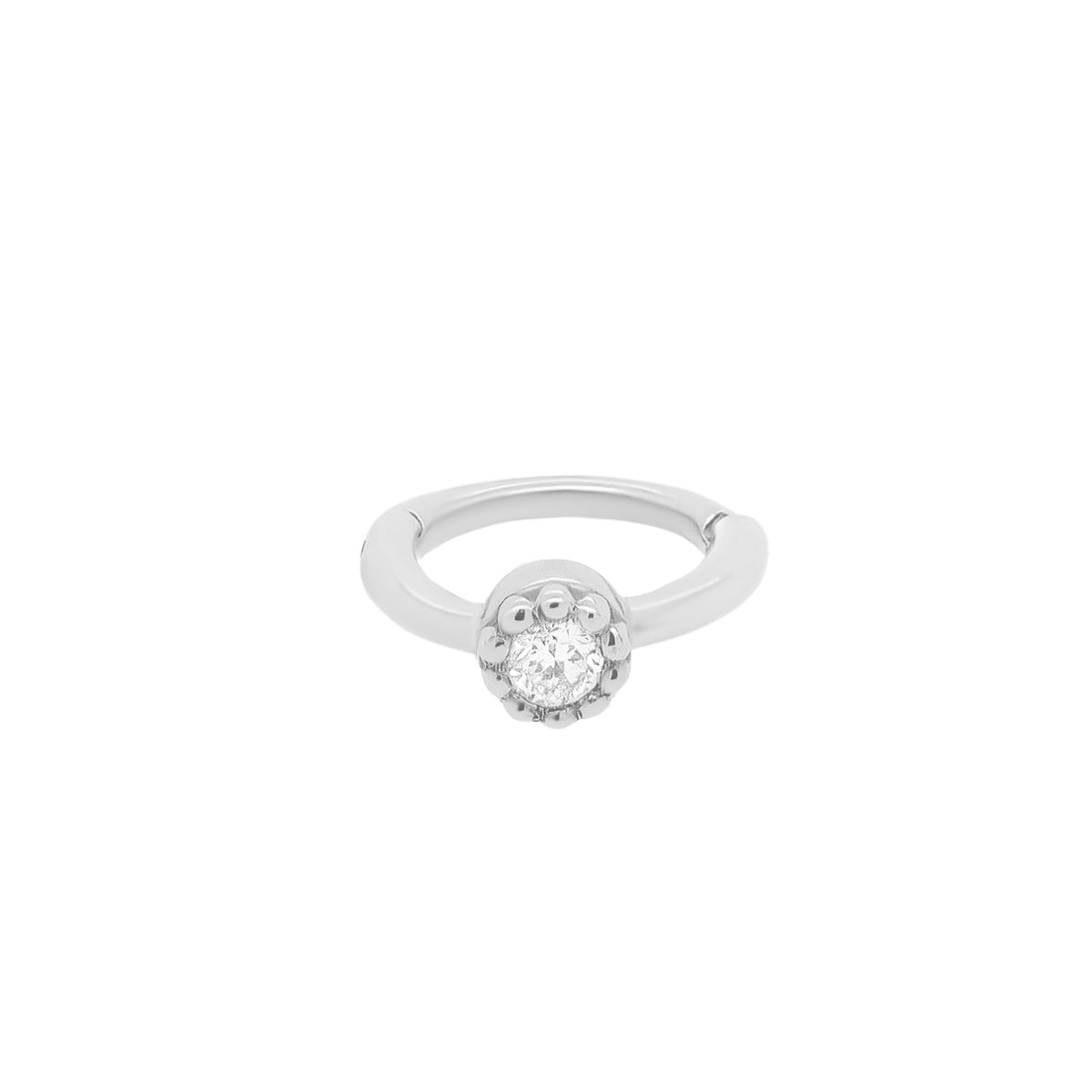 Bezel Set Diamond Clicker Hoop | .6GMS .06CT | Single