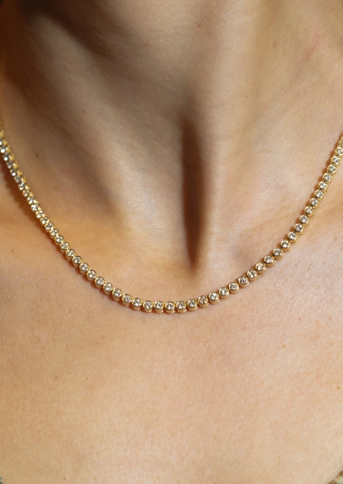 Bezel Tennis Necklace