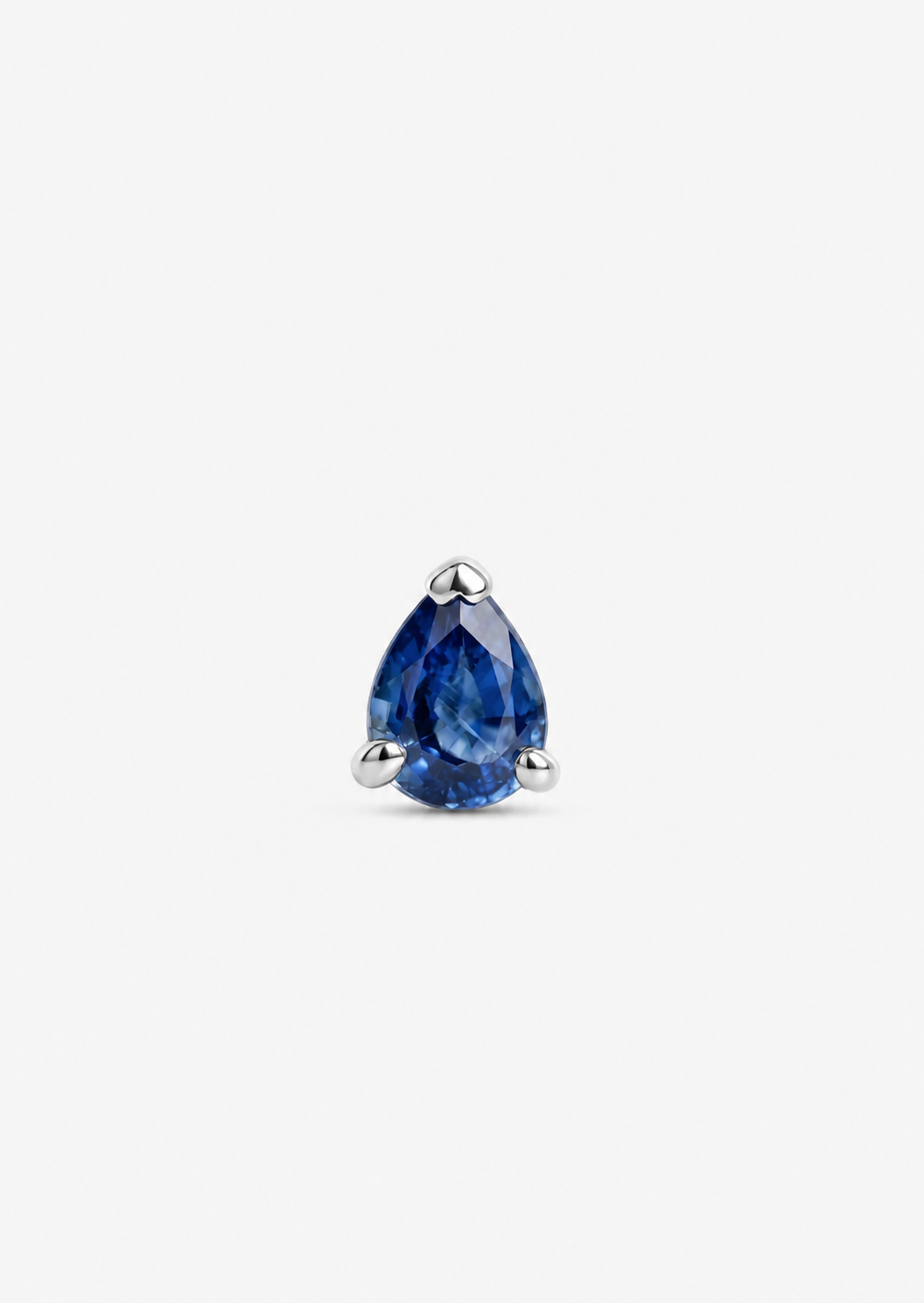 Mini Pear Sapphire Threaded Flat Back Earring