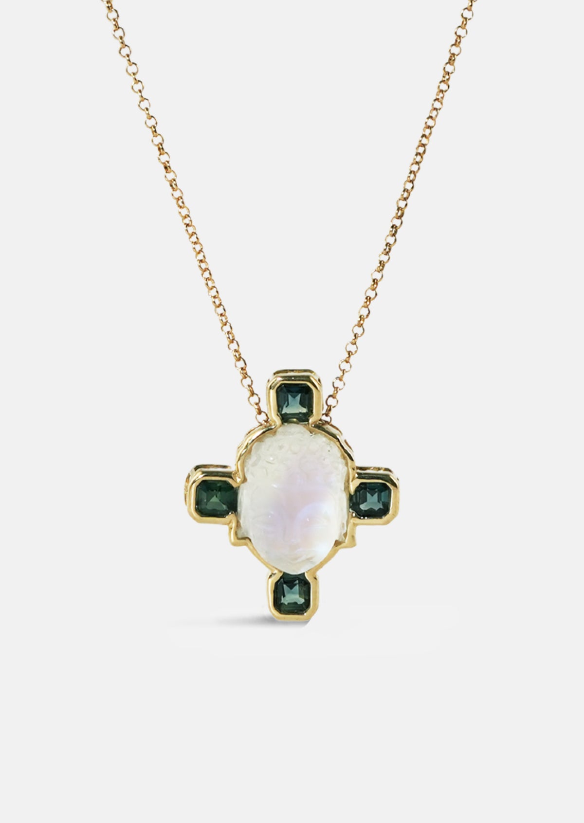 Mini Moonstone Buddha Necklace