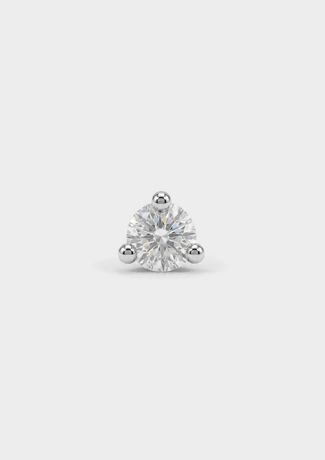 1.5mm Round Diamond Threaded Flat Back Earring