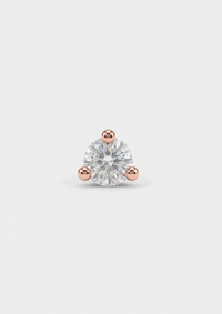 1.5mm Round Diamond Threaded Flat Back Earring