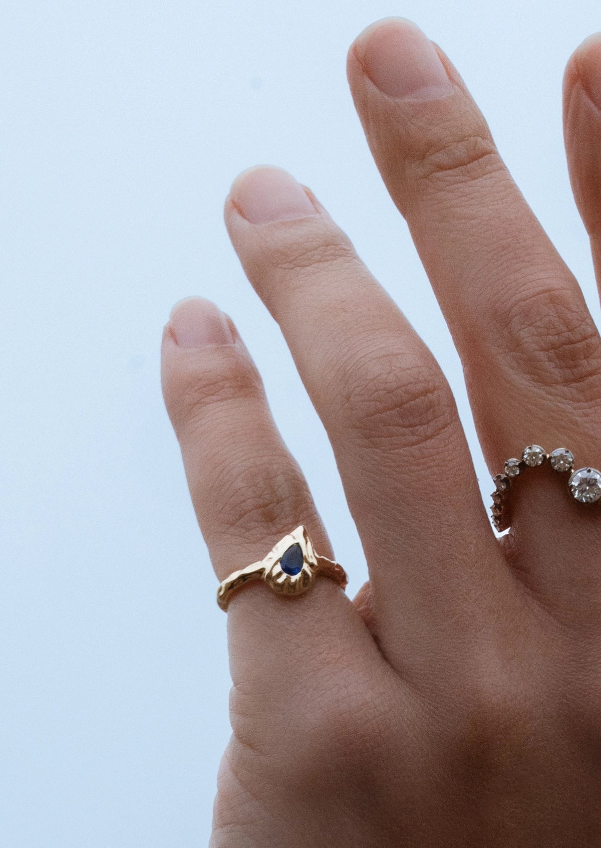 Sapphire Erode Pinky Ring