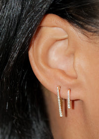 Mini Diamond Triangle Hoop | Single