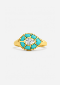 Ankh Inlay Ring - Diamond