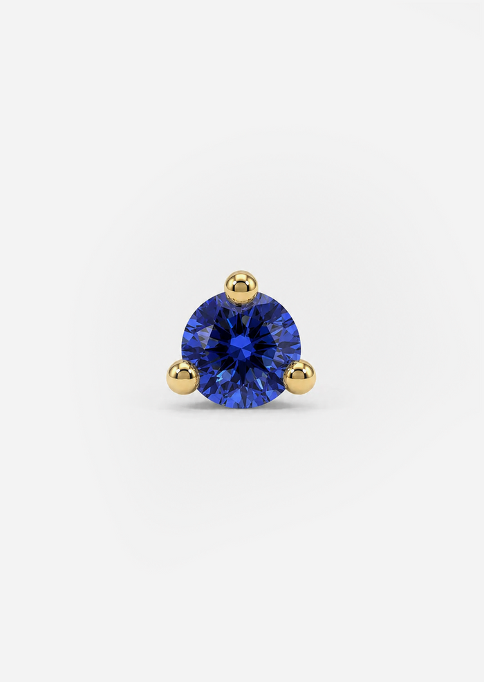 2mm Sapphire Threaded Flat Back Earring