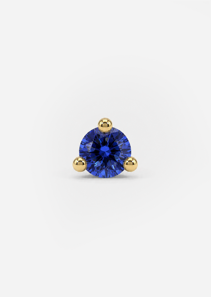 2mm Sapphire Threaded Flat Back Earring