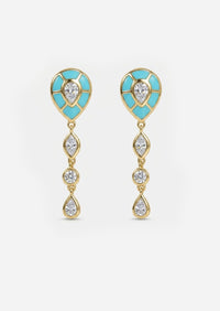 Ankh Inlay Earrings - Diamond