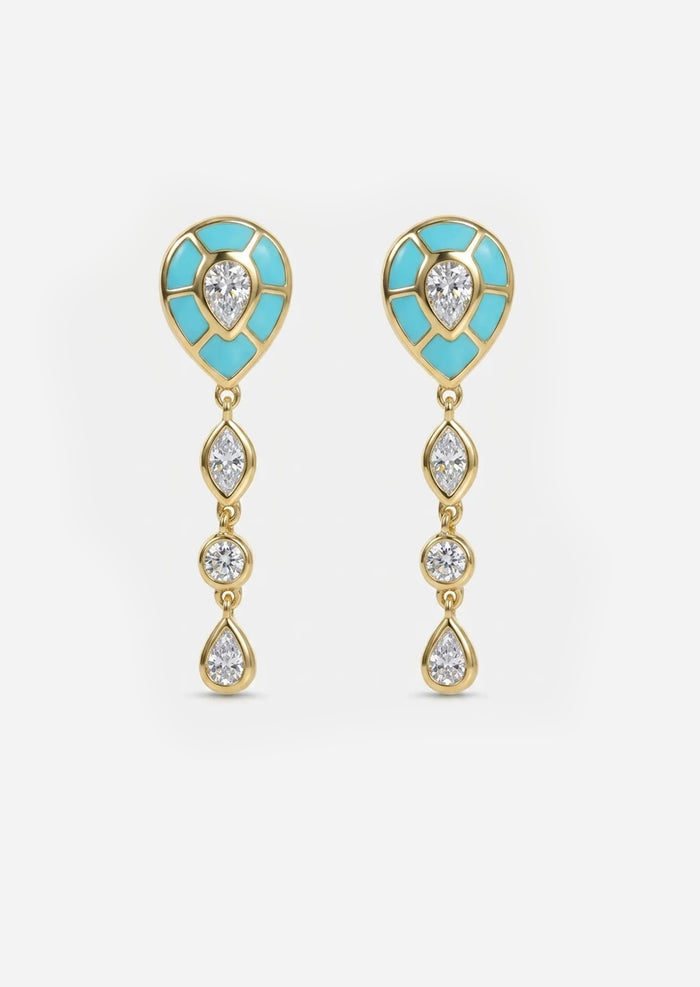 Ankh Inlay Earrings - Diamond