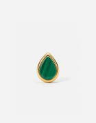 Ankh Inlay Threaded Flat Back Earring - Malachite