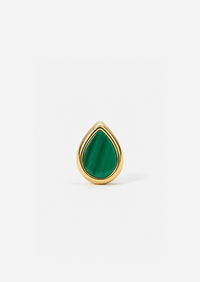 Ankh Inlay Threaded Flat Back Earring - Malachite
