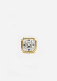 Asscher Diamond Threaded Flat Back Earring