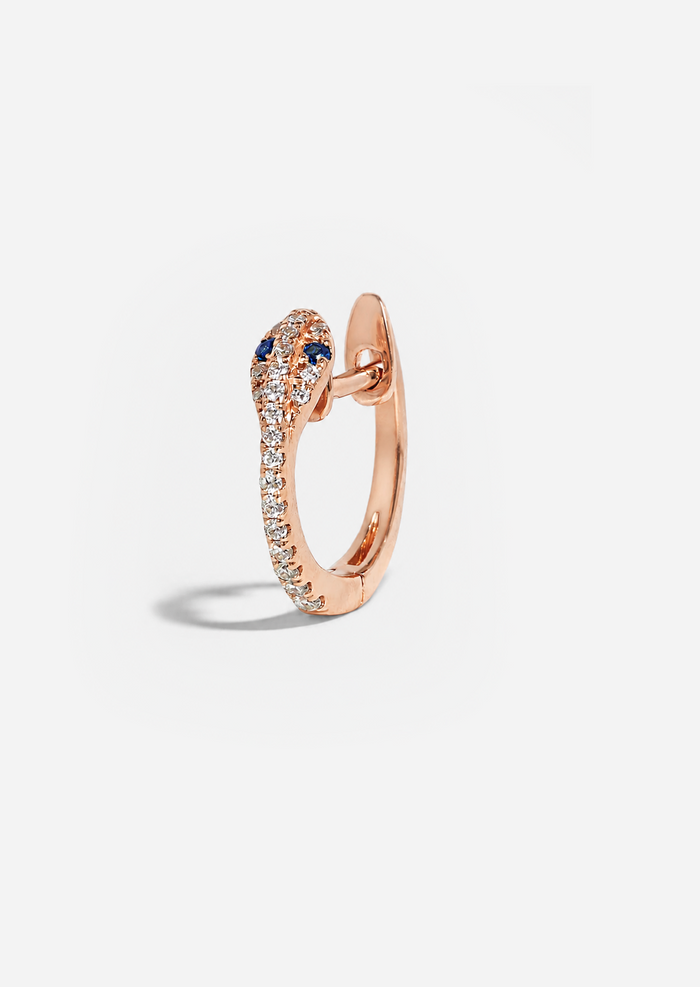 Diamond Snake Hoop - Sapphire Eyes