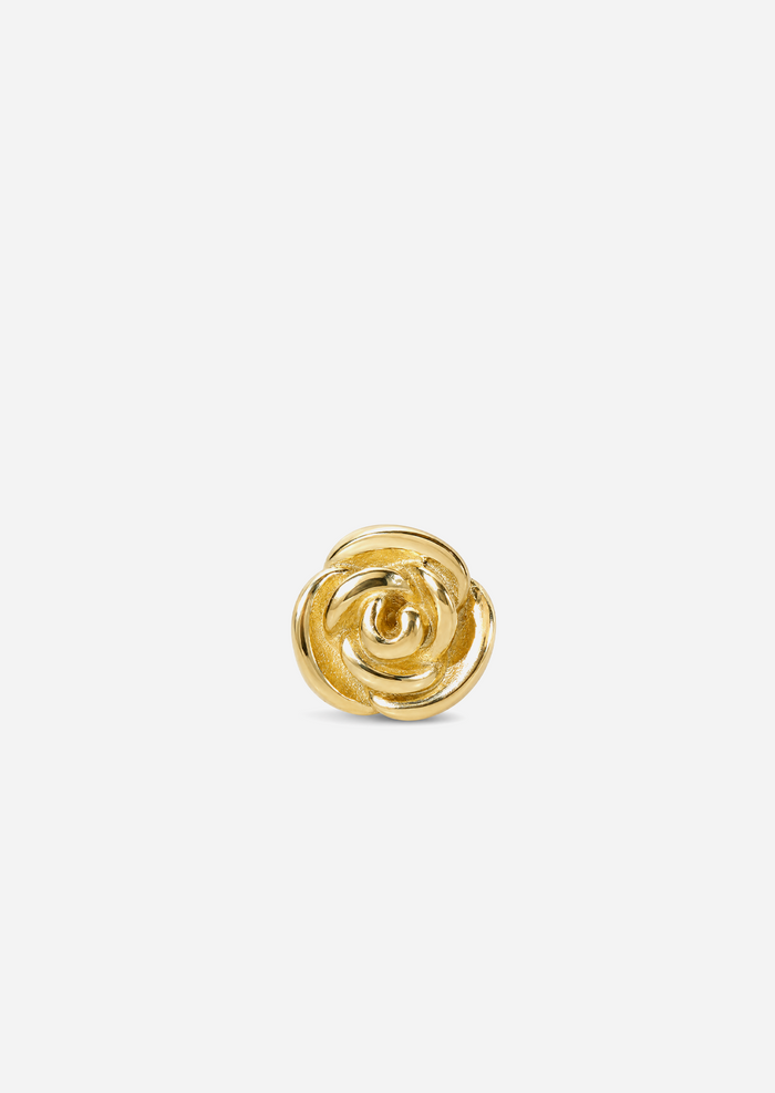 Gold Rose Threaded Flat Back Earring