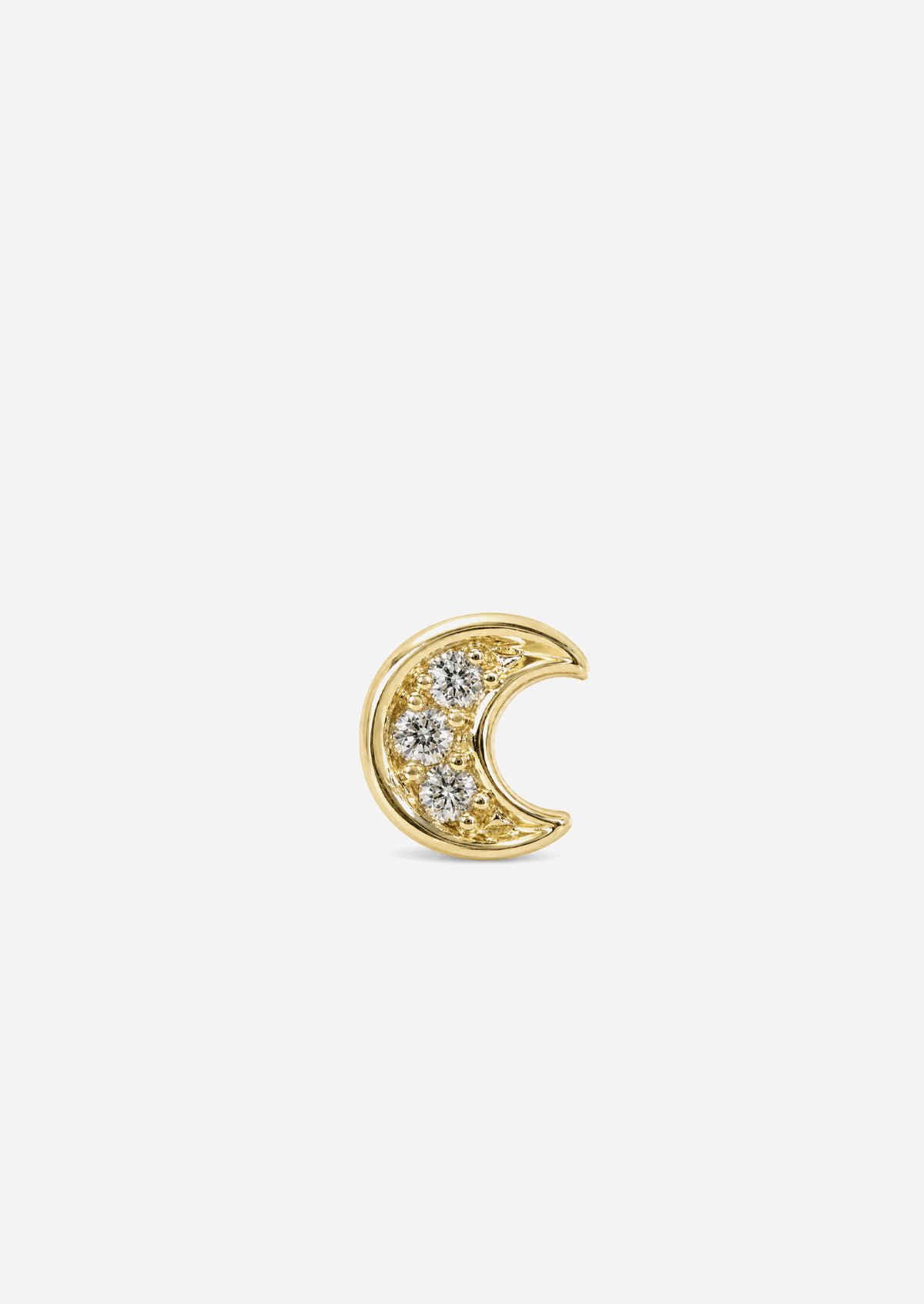 Mini Crescent Threaded Flat Back Earring