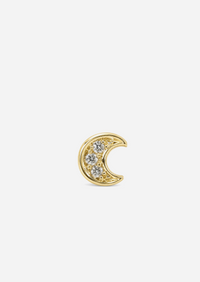 Mini Crescent Threaded Flat Back Earring