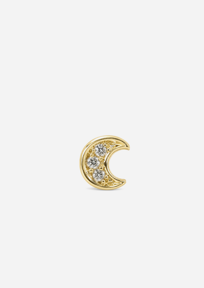 Mini Crescent Threaded Flat Back Earring