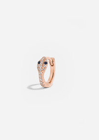Mini Diamond Snake Huggie Hoop - Sapphire Eyes