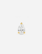 Mini Pear Diamond Threaded Flat Back Earring