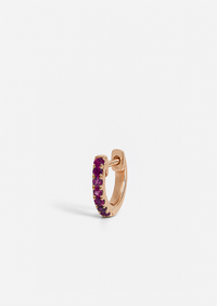 Small Ruby Huggie Hoop
