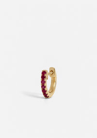 Small Ruby Huggie Hoop