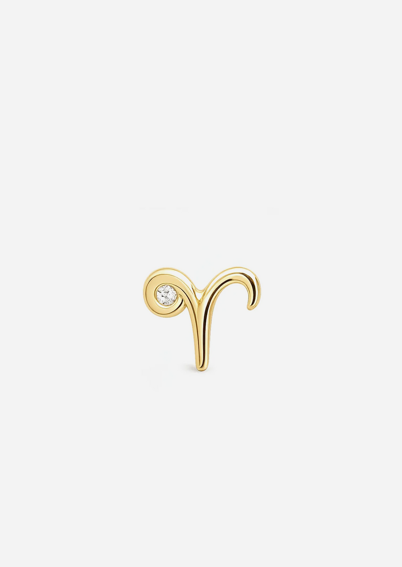 Aries Threaded Flat Back Earring