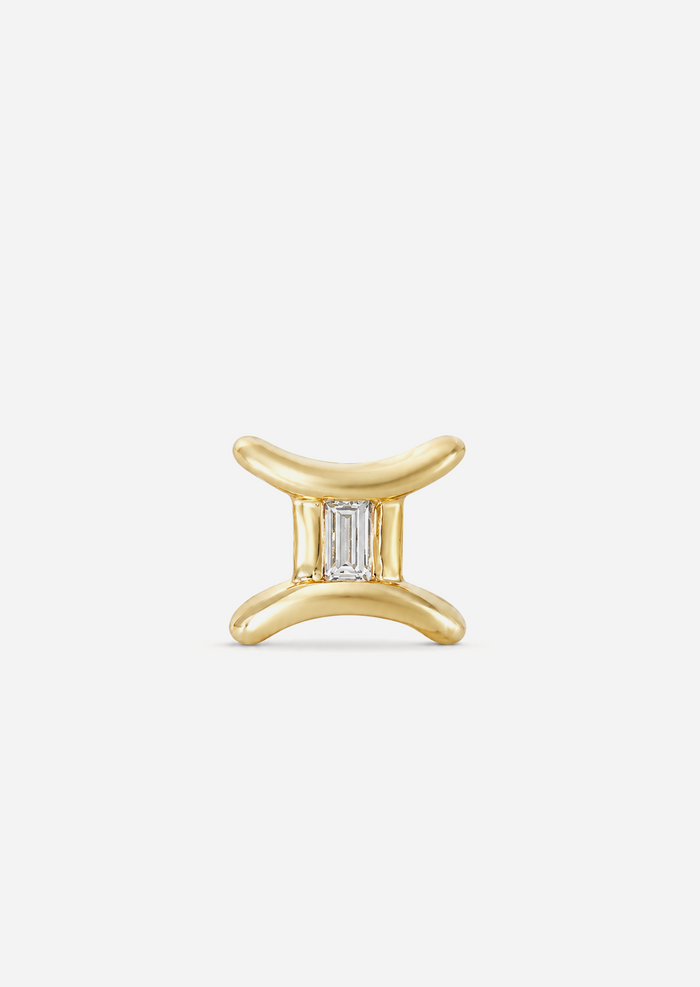 Gemini Threaded Flat Back Earring
