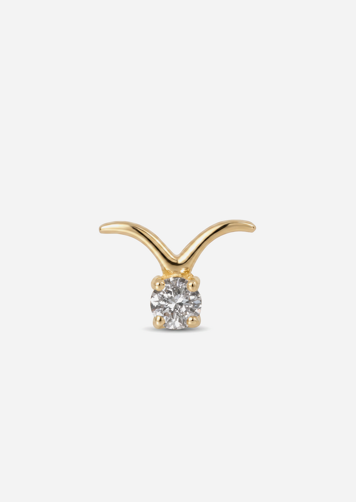 Taurus Threaded Flat Back Earring