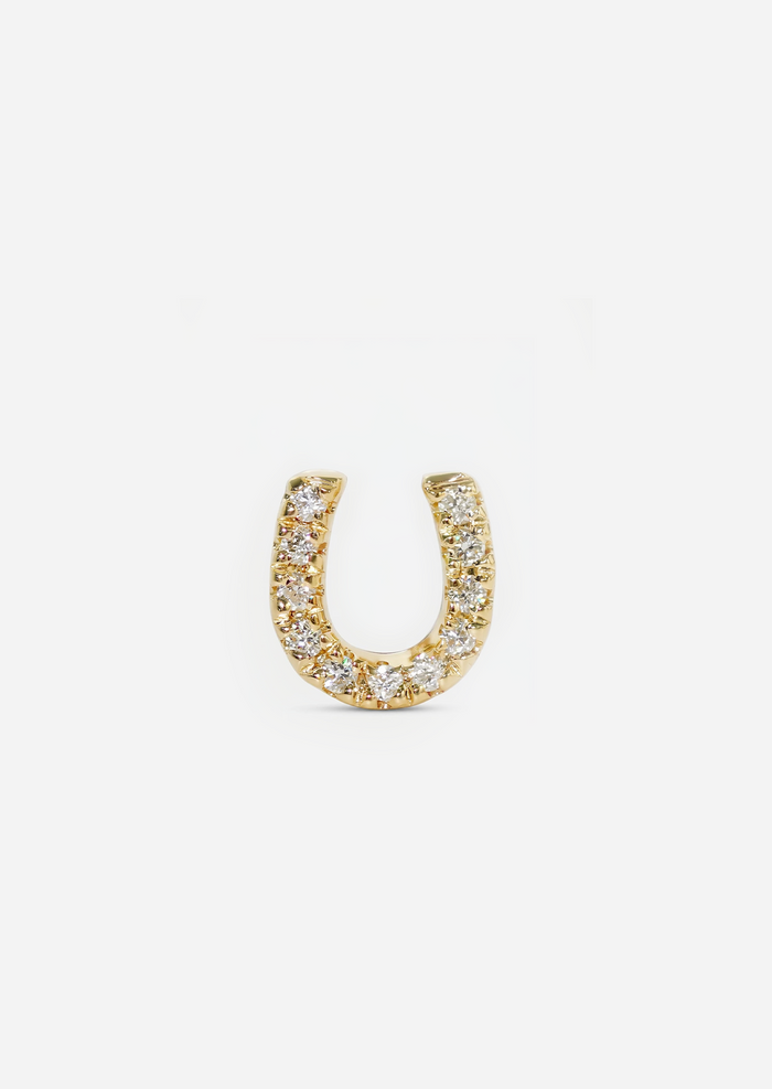 Horseshoe Threaded Flat Back Earring