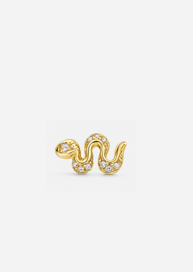 Mini Snake Threaded Flat Back Earring