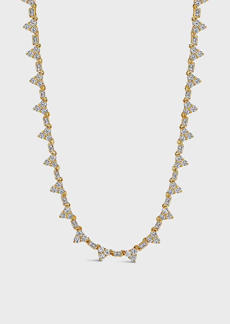 Pyramid Tennis Necklace