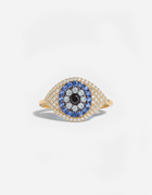Evil Eye Protector Ring - Sapphire + Topaz