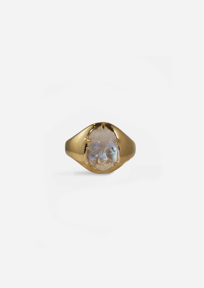 Moonstone Buddha Ring