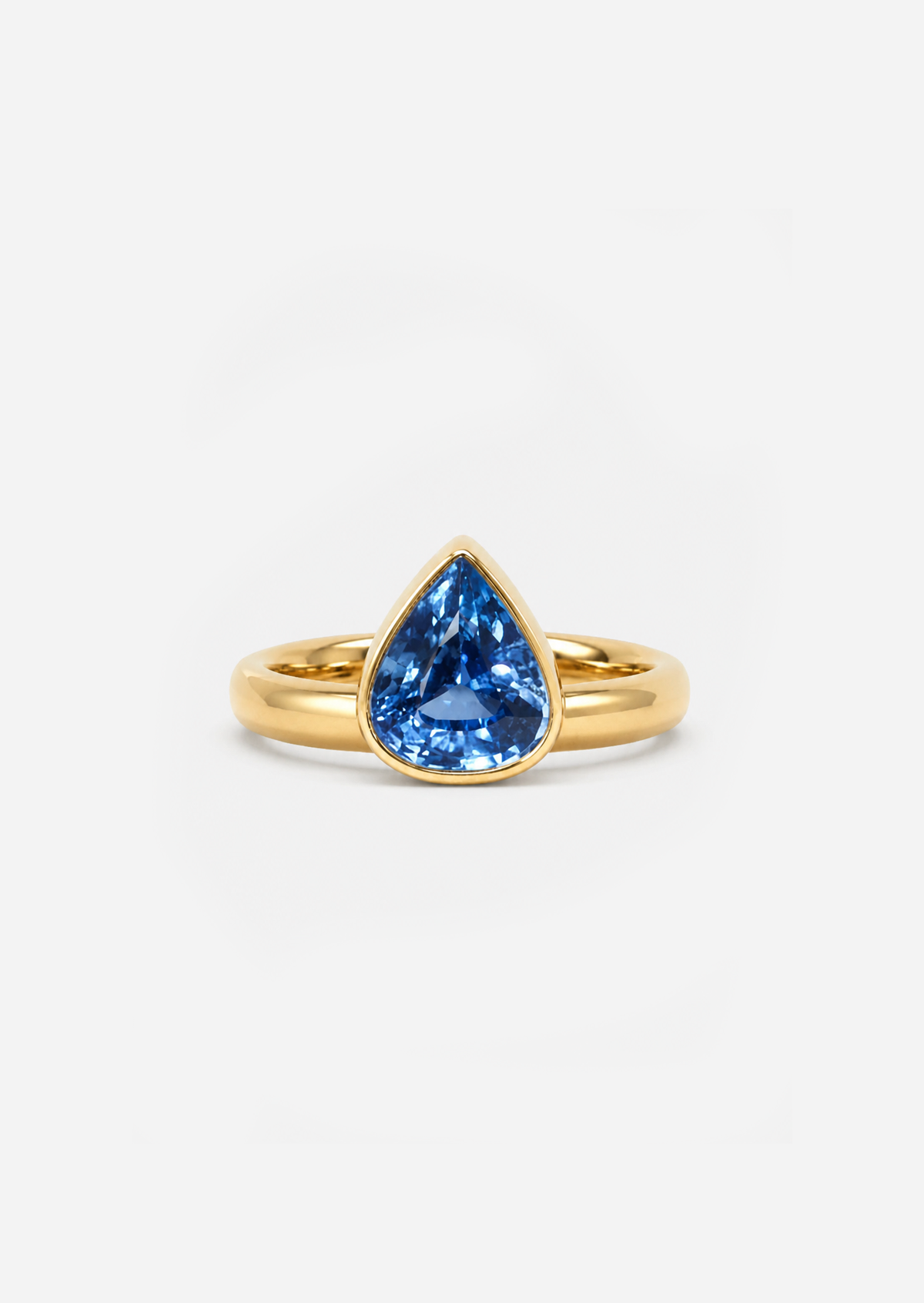 Pear Cornflower Sapphire Ring