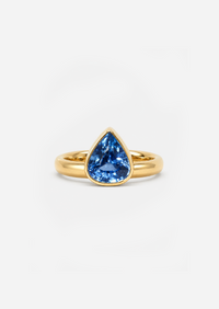 Pear Cornflower Sapphire Ring