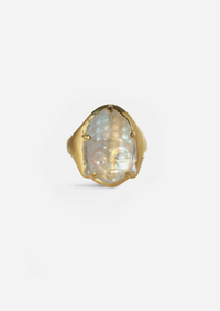 Rainbow Moonstone Buddha Ring